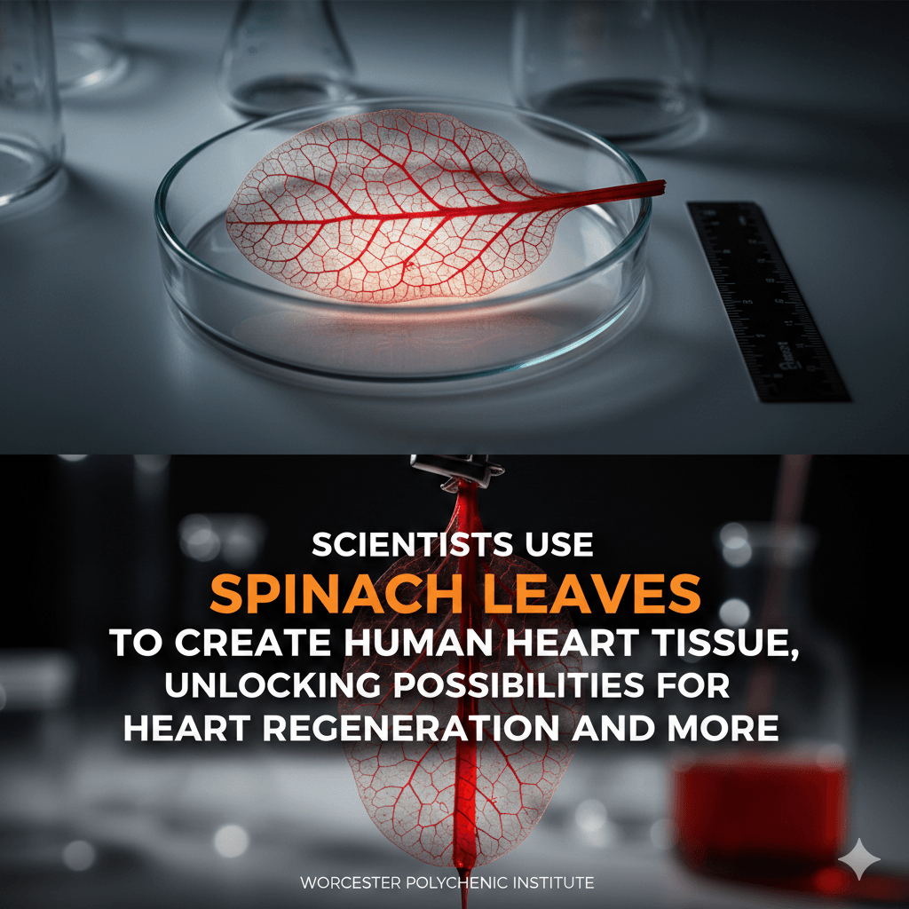 Scientists Use Spinach Leaves to solve Heart Tissue