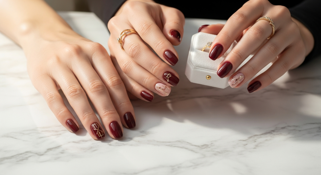 TOP 14 Stunning Maroon Nails Looks That Go Viral