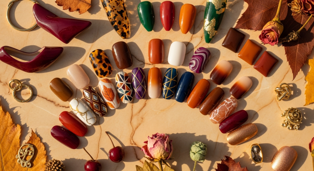TOP 15 Trending Autumn Acrylic Nail Designs for Pinterest